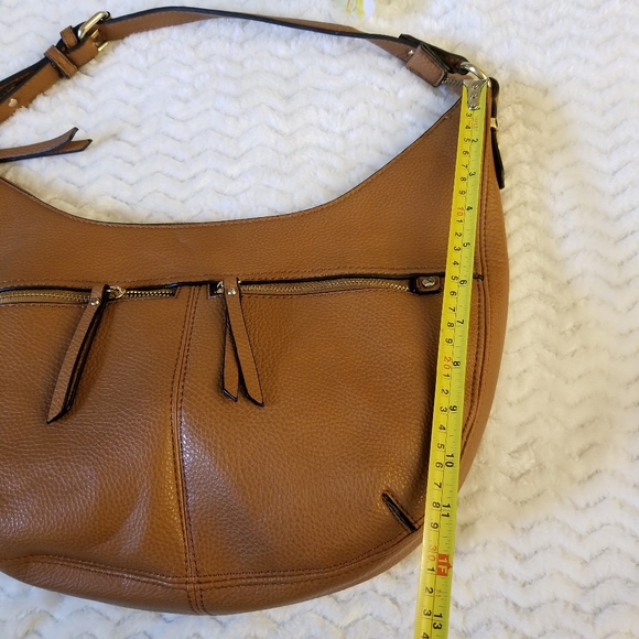 Lp Blue Brown Shoulder Bag with zipper closure. - Picture 14 of 16